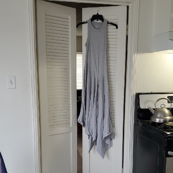 Aerie Tank Asymmetric Midi Dress Size XS In Medium Heather Gray - Picture 1 of 9